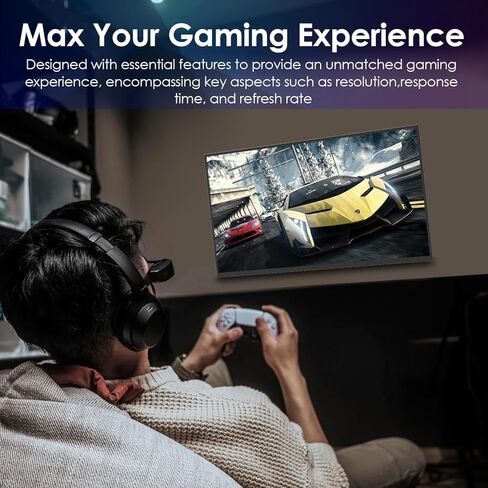 شاشة KOHO كبيرة محمولة - شاشة ألعاب كمبيوتر مقاس 18.5 بوصة 120 هرتز 100% sRGB FHD 1080P USB-C HDMI IPS شاشة لأجهزة الكمبيوتر المحمول MacBook Surface PC PS4/PS5 Xbox مع مكبرات صوت بمسند VESA قابلة للتركيب in Kuwait