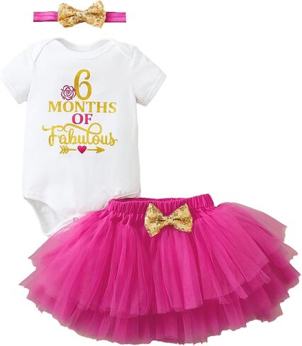 It's My 1/2 Birthday Outfit Baby Girl Half Birthday Clothes Romper Tulle Tutu Skirt Princess Dress With Headband in Saudi Arabia