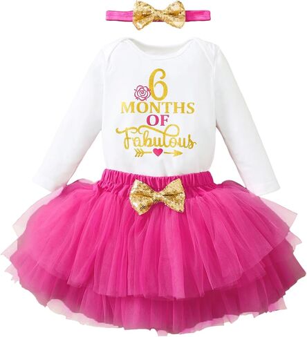 It's My 1/2 Birthday Outfit Baby Girl Half Birthday Clothes Romper Tulle Tutu Skirt Princess Dress With Headband in Saudi Arabia