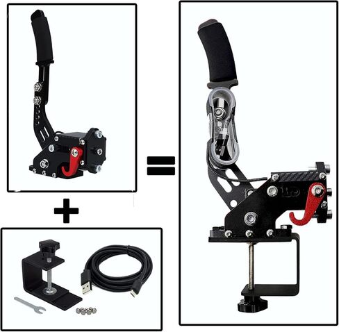 Yutaidec [Upgraded the 4th ] 3 IN 1 USB Handbrake Compatible With Thrustmaster T300RS/ T300 Ferrari Steering Racing WheelPS4 PS5, PC (Black) in Saudi Arabia