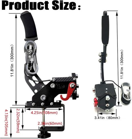 Yutaidec [Upgraded the 4th ] 3 IN 1 USB Handbrake Compatible With Thrustmaster T300RS/ T300 Ferrari Steering Racing WheelPS4 PS5, PC (Black) in Saudi Arabia