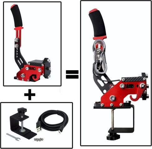Yutaidec [Upgraded the 4th ] 3 IN 1 USB Handbrake Compatible With Thrustmaster T300RS/ T300 Ferrari Steering Racing WheelPS4 PS5, PC (Black) in Saudi Arabia