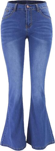 Relaxed Straight Leg Stretch Jeans for Women Mid Rise Bootcut Stretch Boyfriend Mom Wide Jeans in Saudi Arabia