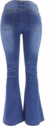 Relaxed Straight Leg Stretch Jeans for Women Mid Rise Bootcut Stretch Boyfriend Mom Wide Jeans in Saudi Arabia