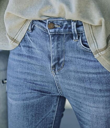 Relaxed Straight Leg Stretch Jeans for Women Mid Rise Bootcut Stretch Boyfriend Mom Wide Jeans in Saudi Arabia