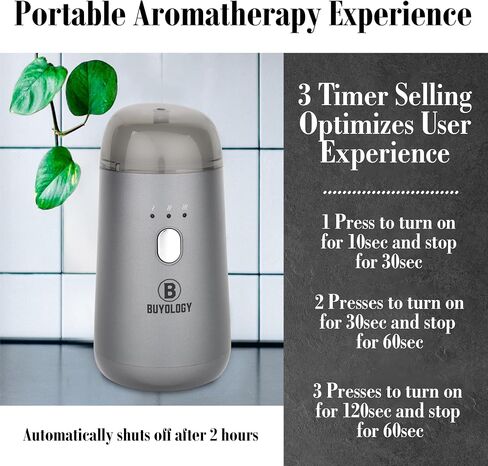 Rechargeable Car Essential Oil Diffuser| Portable, Cordless, Waterless| Aromatherapy Anywhere| Compatible with Pure Essential Oils| For Car, Travel, and Office| Long Lasting Car Air Freshener in Saudi Arabia