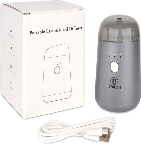 Rechargeable Car Essential Oil Diffuser| Portable, Cordless, Waterless| Aromatherapy Anywhere| Compatible with Pure Essential Oils| For Car, Travel, and Office| Long Lasting Car Air Freshener in Saudi Arabia