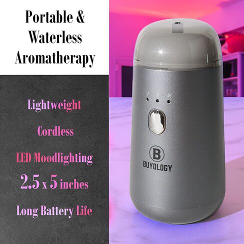 Rechargeable Car Essential Oil Diffuser| Portable, Cordless, Waterless| Aromatherapy Anywhere| Compatible with Pure Essential Oils| For Car, Travel, and Office| Long Lasting Car Air Freshener in Saudi Arabia