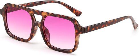 FEISEDY Retro 70s Aviator Sunglasses for Women Men Trendy Flat Square Frame UV400 Sunglasses B0174 in Saudi Arabia