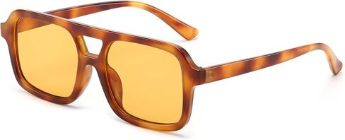 FEISEDY Retro 70s Aviator Sunglasses for Women Men Trendy Flat Square Frame UV400 Sunglasses B0174 in Saudi Arabia