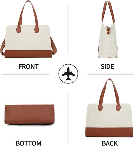 حقيبة كمبيوتر محمول مقاس 15.6 بوصة من القماش الكتاني حقيبة كمبيوتر أنيقة للعمل حقيبة يد مقاومة للماء حقيبة كتف احترافية للنساء حقيبة مكتب للعمل سعة كبيرة - بيج بني in Kuwait