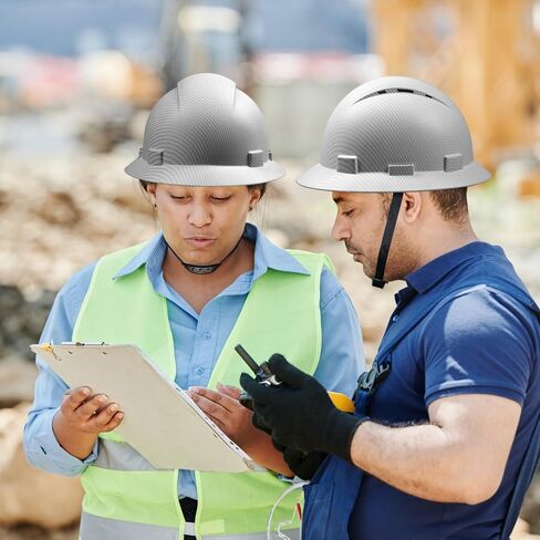Full Brim Hard Hat - OSHA Safety Helmet Durable Lightweight Carbon Fiber Hard Hat, 6-Point Ratchet Suspension Protective Gear for Men and Women in Saudi Arabia