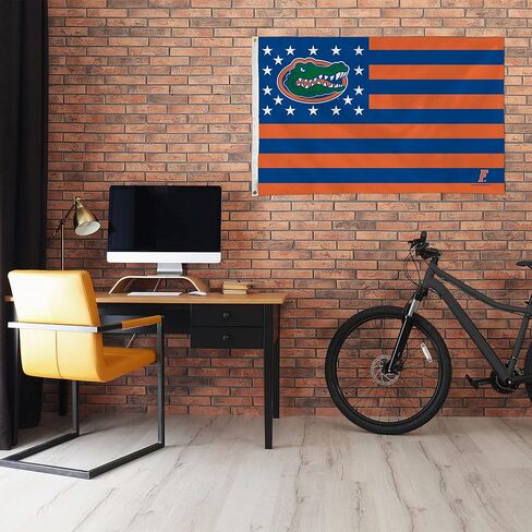 Rico Industries NCAA Florida Gators Flag 3' x 5' Stars & Stripes Banner Flag - Indoor or Outdoor Décor Made in Kuwait