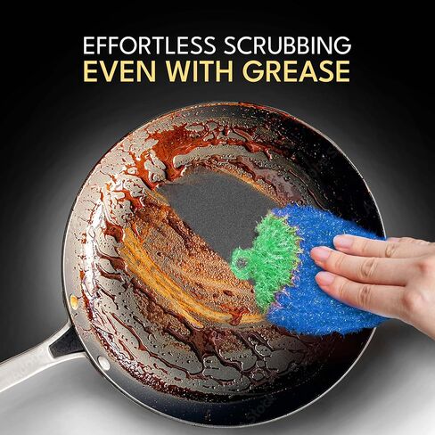 Fun Dish Scrubber by Dish Scrubbie (3PK Mix) - Fruit Shaped Kitchen Sponge Washing Dishes - Reusable Sponges for Scrubbing, Cleaning, Dishwashing - No Odor Sponges Kitchen Scrubbers in Saudi Arabia