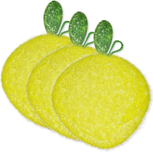 Fun Dish Scrubber by Dish Scrubbie (3PK Mix) - Fruit Shaped Kitchen Sponge Washing Dishes - Reusable Sponges for Scrubbing, Cleaning, Dishwashing - No Odor Sponges Kitchen Scrubbers in Saudi Arabia