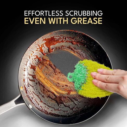 Fun Dish Scrubber by Dish Scrubbie (3PK Mix) - Fruit Shaped Kitchen Sponge Washing Dishes - Reusable Sponges for Scrubbing, Cleaning, Dishwashing - No Odor Sponges Kitchen Scrubbers in Saudi Arabia