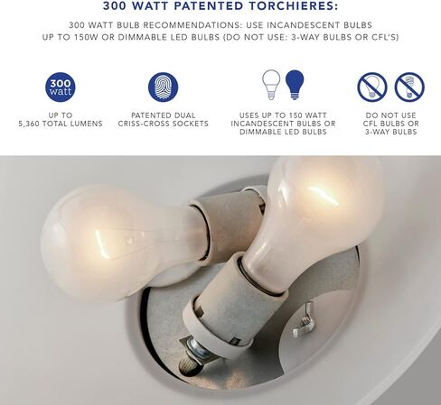 Adesso 7506-21 Glenn 300W Torchiere، 71 بوصة، 2 × 150 واط ساطع/مكافئ. LED، نحاس عتيق، 1 مصباح أرضي in Kuwait