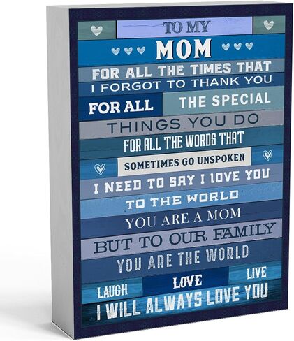 هدايا الأم، علامة صندوق خشبي ريفي للمنزل، رف غرفة المعيشة، تزيين الطاولة، هدايا للأم، فن جداري ملهم لهدايا عيد ميلاد مكتب المطبخ - أنت صندوق خشبي عالمي مقاس 6 × 8 بوصات in Kuwait