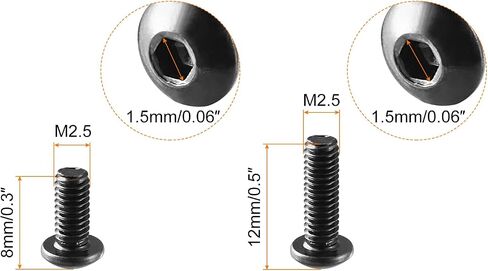 uxcell Button Head Hex Socket Cap Screws Bolts, M2.5x6mm and M2.5x10mm 10.9 Alloy Steel 200pcs in Saudi Arabia