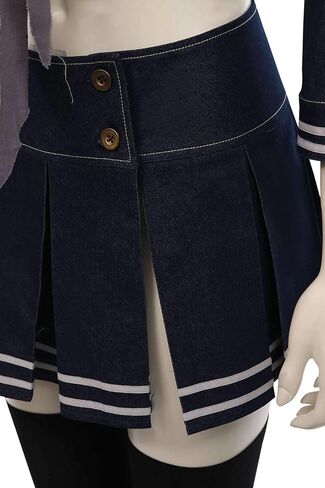 Womens Doll Costume Girls School Uniform Dress Halloween Cosplay Outfits with Socks in Saudi Arabia