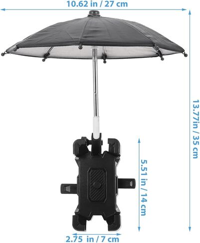 BESPORTBLE 1 مجموعة مظلة الهاتف حامل الهاتف المحمول حامل الهاتف الخليوي الشمس الظل الهاتف المحمول الدراجة بين قوسين أسود in Kuwait