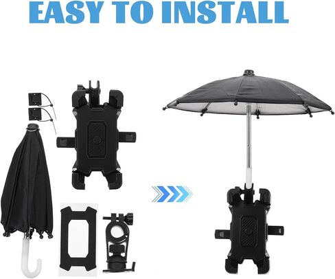 BESPORTBLE 1 مجموعة مظلة الهاتف حامل الهاتف المحمول حامل الهاتف الخليوي الشمس الظل الهاتف المحمول الدراجة بين قوسين أسود in Kuwait
