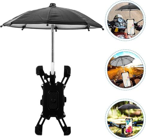 BESPORTBLE 1 مجموعة مظلة الهاتف حامل الهاتف المحمول حامل الهاتف الخليوي الشمس الظل الهاتف المحمول الدراجة بين قوسين أسود in Kuwait