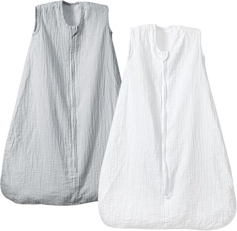 PHF Soft Muslin Cotton Baby Sleep Sack 18-24 Months, 2 Pack 100% Cotton Sleeping Sack for Summer, 0.5 TOG Baby Wearable Blankets with 2-Way Zipper, Sleep Sacks for Boys Girls Newborn, Woodland in Saudi Arabia