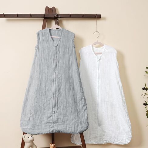 PHF Soft Muslin Cotton Baby Sleep Sack 18-24 Months, 2 Pack 100% Cotton Sleeping Sack for Summer, 0.5 TOG Baby Wearable Blankets with 2-Way Zipper, Sleep Sacks for Boys Girls Newborn, Woodland in Saudi Arabia