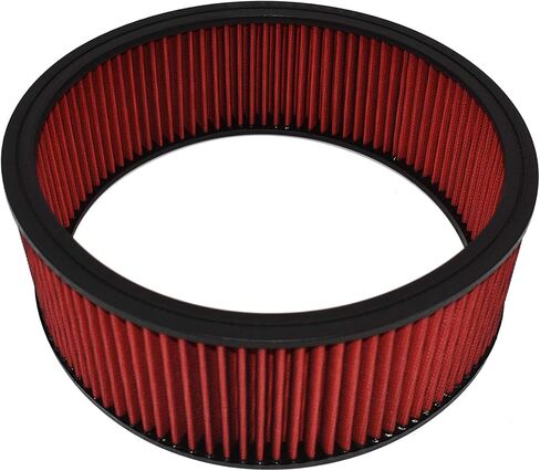 أداء الفريق - منقي هواء عنصر فلتر الهواء، استبدال عالي التدفق، ألياف قطنية مستديرة قابلة للغسل وإعادة الاستخدام - متوافق مع بويك شيفروليه جي إم سي فورد موبار أولدزموبيل بونتياك (14X5) in Kuwait