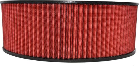 أداء الفريق - منقي هواء عنصر فلتر الهواء، استبدال عالي التدفق، ألياف قطنية مستديرة قابلة للغسل وإعادة الاستخدام - متوافق مع بويك شيفروليه جي إم سي فورد موبار أولدزموبيل بونتياك (14X5) in Kuwait
