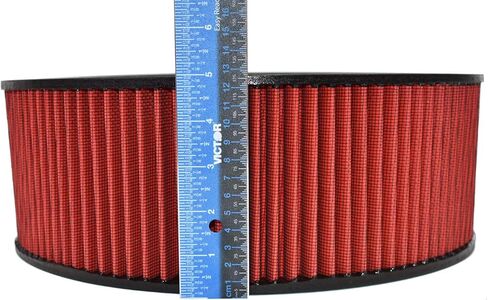 أداء الفريق - منقي هواء عنصر فلتر الهواء، استبدال عالي التدفق، ألياف قطنية مستديرة قابلة للغسل وإعادة الاستخدام - متوافق مع بويك شيفروليه جي إم سي فورد موبار أولدزموبيل بونتياك (14X5) in Kuwait