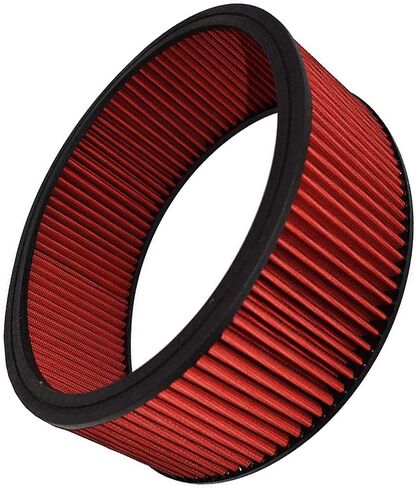 أداء الفريق - منقي هواء عنصر فلتر الهواء، استبدال عالي التدفق، ألياف قطنية مستديرة قابلة للغسل وإعادة الاستخدام - متوافق مع بويك شيفروليه جي إم سي فورد موبار أولدزموبيل بونتياك (14X5) in Kuwait