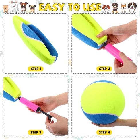 4 Pcs 9.5 Inch Large Tennis Ball for Dogs, Inflatable Giant Tennis Ball, Jumbo Dog Ball, Funny Outdoor Sports Ball Gift with Pump for Small Medium Large Dog, Birthday Interactive Dog Toys in Saudi Arabia