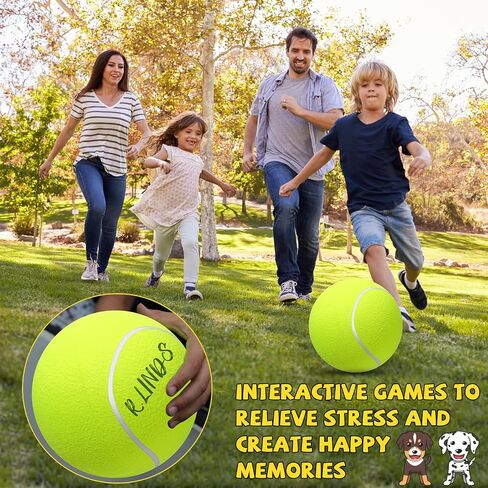 4 Pcs 9.5 Inch Large Tennis Ball for Dogs, Inflatable Giant Tennis Ball, Jumbo Dog Ball, Funny Outdoor Sports Ball Gift with Pump for Small Medium Large Dog, Birthday Interactive Dog Toys in Saudi Arabia