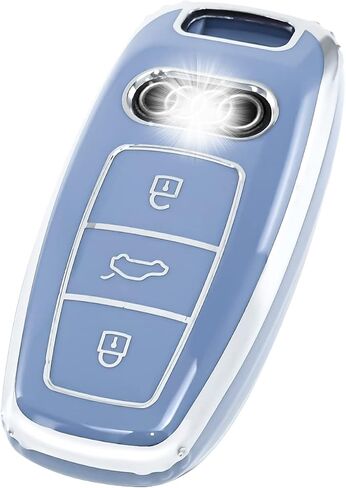 OFFCURVE لغطاء Audi Key Fob، غطاء حماية لمفتاح TPU ناعم لسيارة Audi A6L A6 A7 A8 Q7 Q8 E-Tron A3 S3 S6 SQ7 RS6 S7 RS7 2018 2019 2020 2021 2022 ملحقات السيارة غطاء مفتاح ذكي، أرجواني in Kuwait