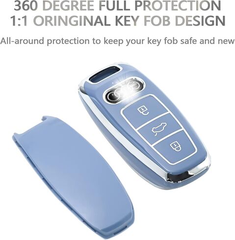 OFFCURVE لغطاء Audi Key Fob، غطاء حماية لمفتاح TPU ناعم لسيارة Audi A6L A6 A7 A8 Q7 Q8 E-Tron A3 S3 S6 SQ7 RS6 S7 RS7 2018 2019 2020 2021 2022 ملحقات السيارة غطاء مفتاح ذكي، أرجواني in Kuwait