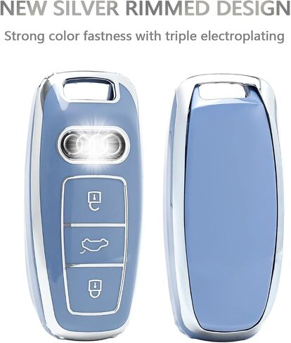 OFFCURVE لغطاء Audi Key Fob، غطاء حماية لمفتاح TPU ناعم لسيارة Audi A6L A6 A7 A8 Q7 Q8 E-Tron A3 S3 S6 SQ7 RS6 S7 RS7 2018 2019 2020 2021 2022 ملحقات السيارة غطاء مفتاح ذكي، أرجواني in Kuwait