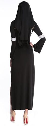 GRAJTCIN Halloween Nun Costume for Women Plus Size 4-Pcs Mother Cosplay Dress Scary Nun Habit in Saudi Arabia