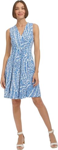 Tommy Hilfiger Women's V-Neck Sleeveless Fit and Flare Dress in Saudi Arabia