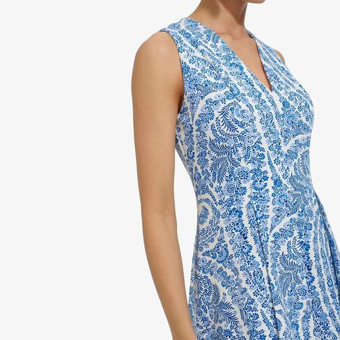 Tommy Hilfiger Women's V-Neck Sleeveless Fit and Flare Dress in Saudi Arabia