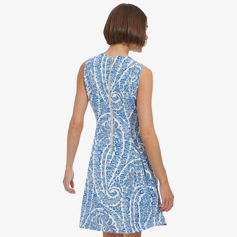 Tommy Hilfiger Women's V-Neck Sleeveless Fit and Flare Dress in Saudi Arabia
