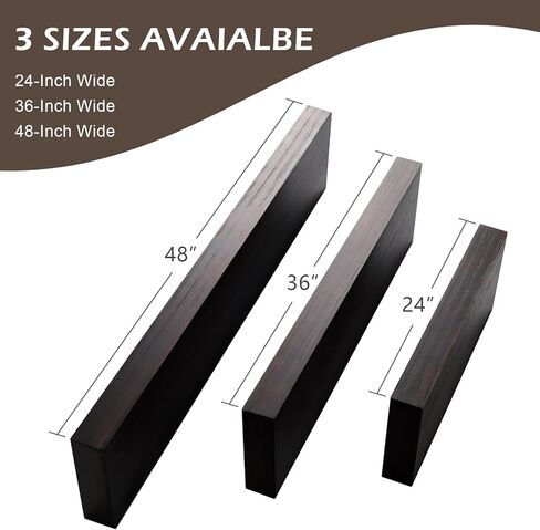 رف مسطح من الخشب الصلب لغرفة المعيشة وغرفة النوم والحمام، رف مثبت على الحائط لديكور المنزل، إسبرسو، 48 بوصة in Kuwait