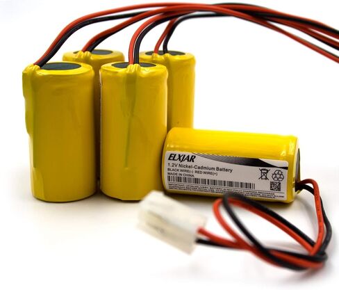 elxjar (5-Pack) 1.2V 1200mAh ELB-1P201N1 Ni-CD Battery Pack Replacement for Exit Sign Emergency Light Lithonia ELB0300 ELB-0300 ELB1P201N1 OSI OSA045 OSA-045 NIC0027 Bel-128 Bel128 in Saudi Arabia