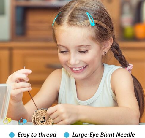 BLMHTWO 150 قطعة من علامات الغرز، 10 ألوان لحياكة الكروشيه مع 3 أحجام، 15 قطعة من إبر الخياطة الحادة للعيون الكبيرة لعلامة ملابس الحياكة مع صندوق تخزين in Kuwait