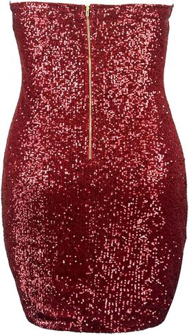 Women’s Sexy Sparkling Sequin Plus Size Bodycon Stretchy Mini Party Dresses in Saudi Arabia