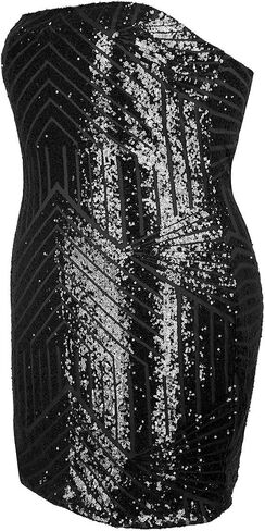 Women’s Sexy Sparkling Sequin Plus Size Bodycon Stretchy Mini Party Dresses in Saudi Arabia