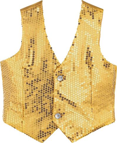 Dress Up America Sequin Vest for Kids - Silver Shiny Dance Vest for Boys - Party Costume for Girls and Boys in Saudi Arabia
