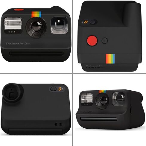 كاميرا Polaroid GO الفورية الصغيرة باللون الأسود + فيلم Polaroid GO الملون - حزمة مزدوجة + ألبوم + حزام in Saudi Arabia