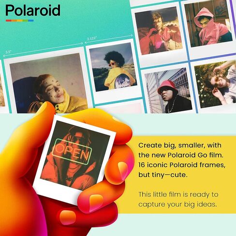 كاميرا Polaroid GO الفورية الصغيرة باللون الأسود + فيلم Polaroid GO الملون - حزمة مزدوجة + ألبوم + حزام in Saudi Arabia